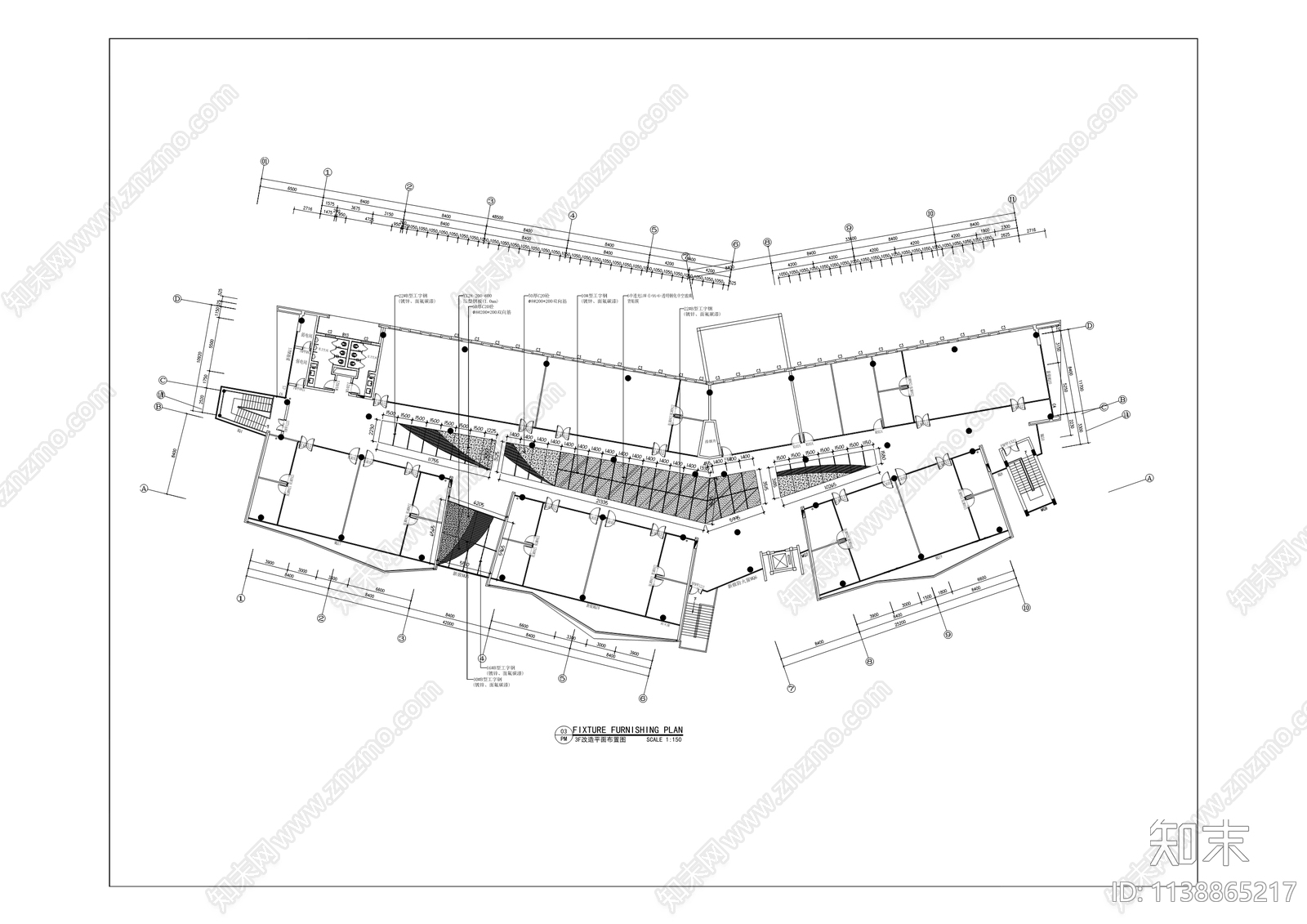 综合楼办公室咖啡厅cad施工图下载【ID:1138865217】