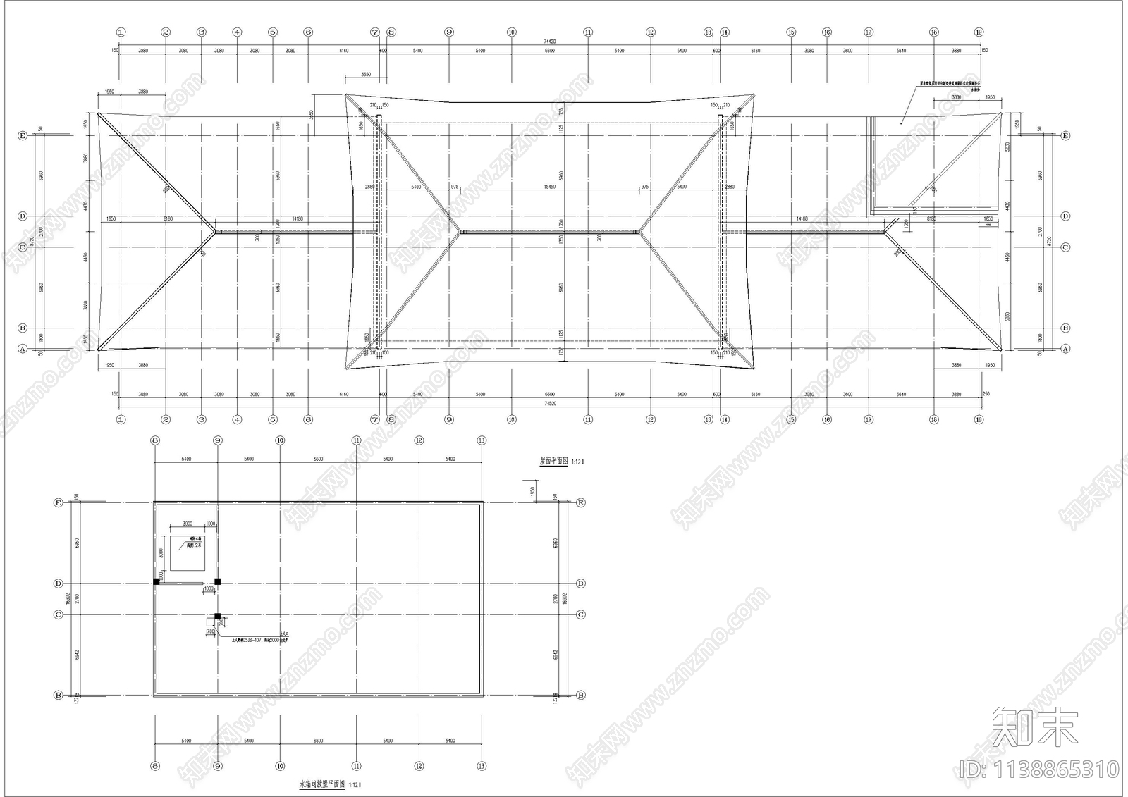 中式4层教学楼建筑cad施工图下载【ID:1138865310】