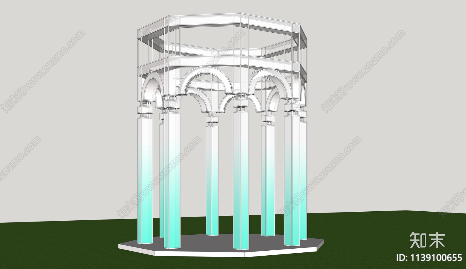 现代亭子SU模型下载【ID:1139100655】