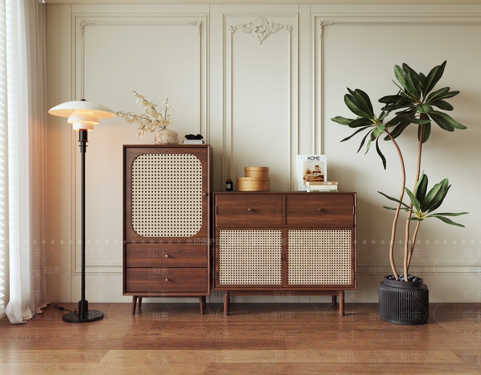 北欧装饰柜3D模型下载【ID:1138867237】