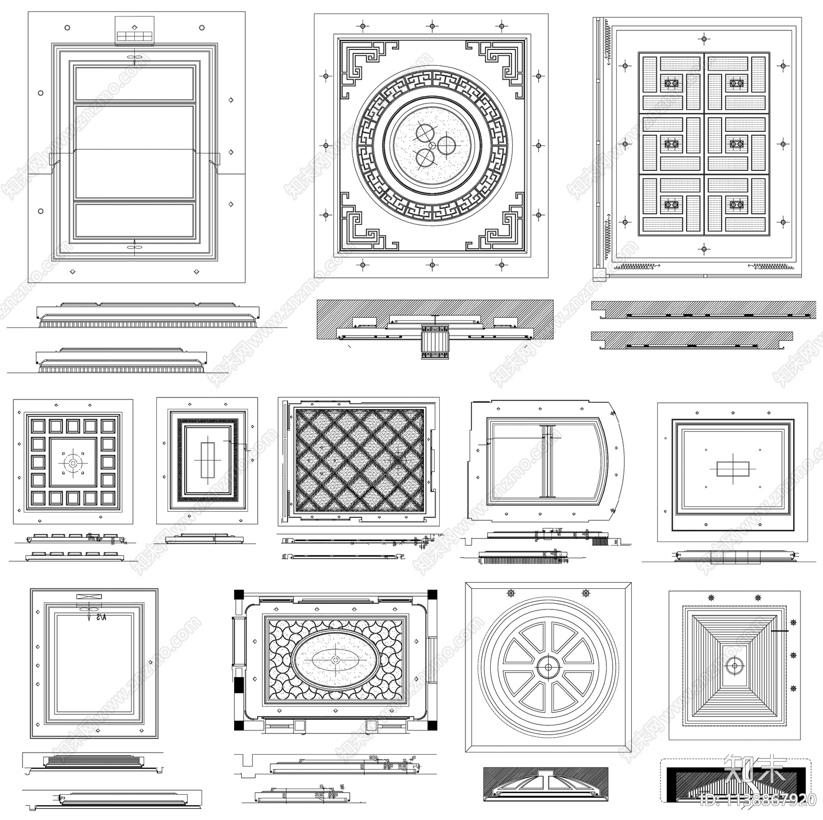 天花吊顶施工图下载【ID:1138867920】