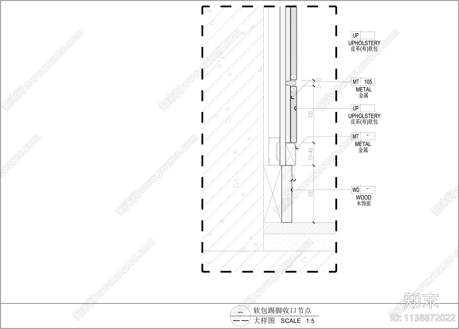 墙身硬包软包节点施工图下载【ID:1138872022】