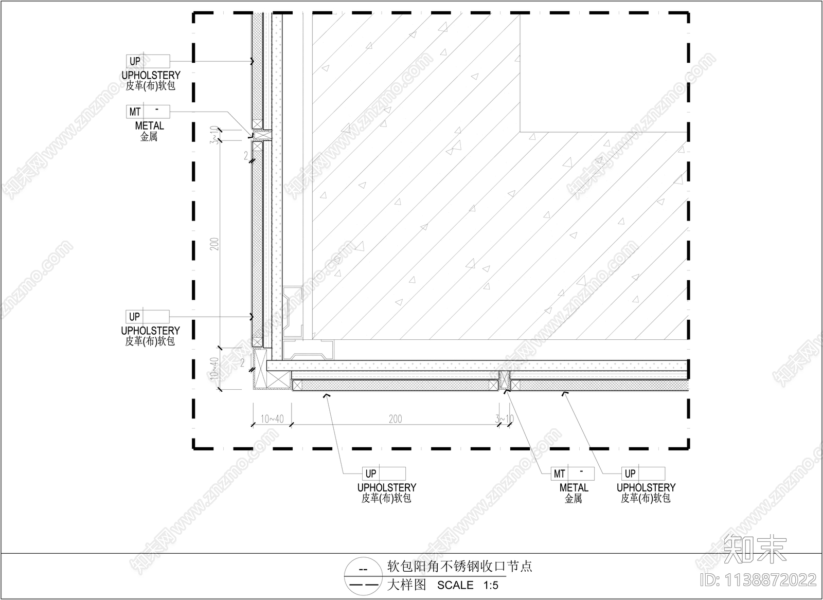 墙身硬包软包节点施工图下载【ID:1138872022】