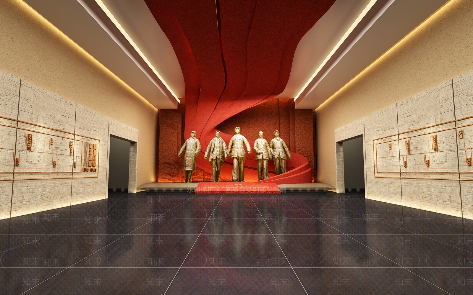 现代党建展厅SU模型下载【ID:1139114513】