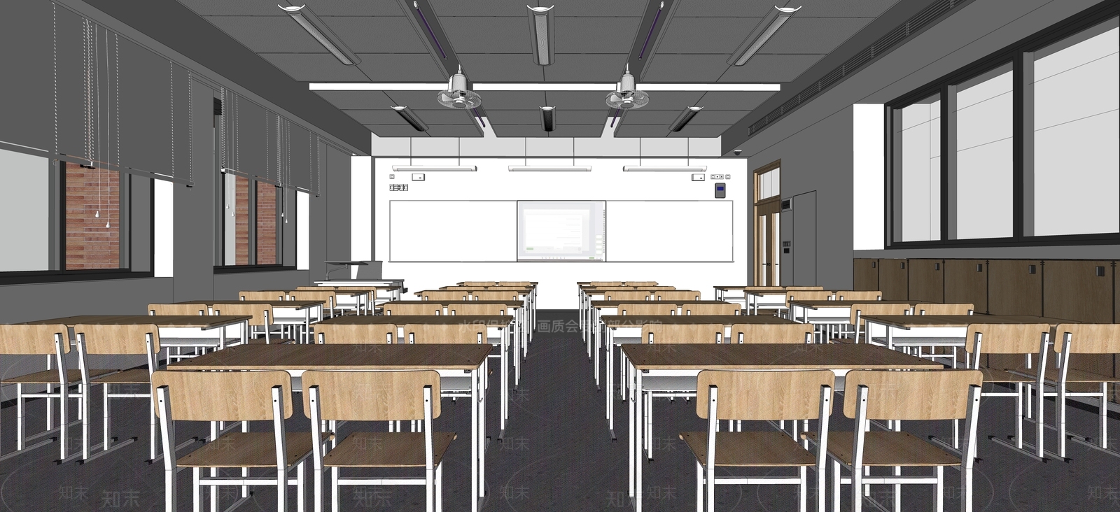 现代学校教室SU模型下载【ID:1138876096】