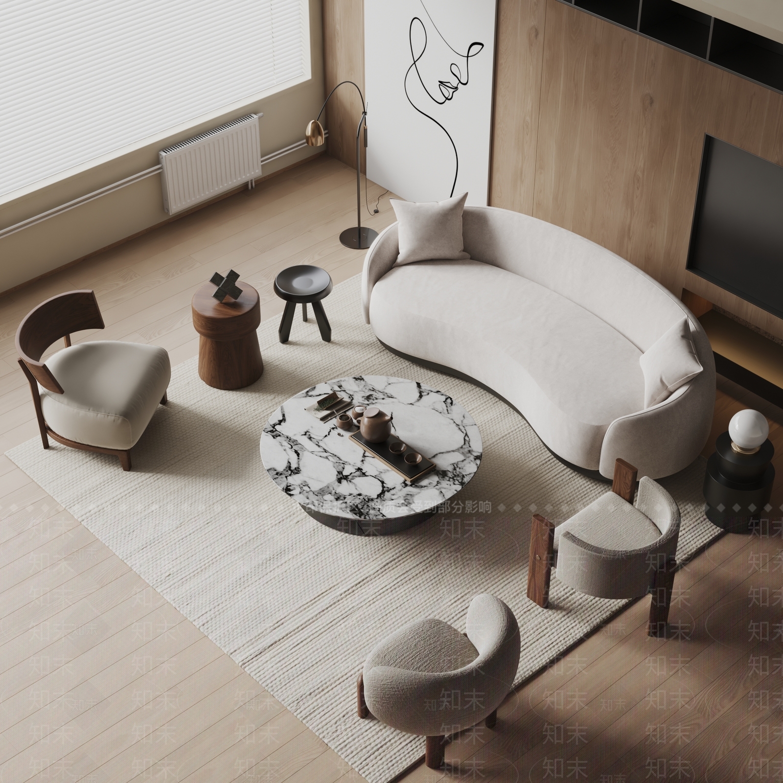百叶窗装饰组件3D模型下载【ID:1206198238】