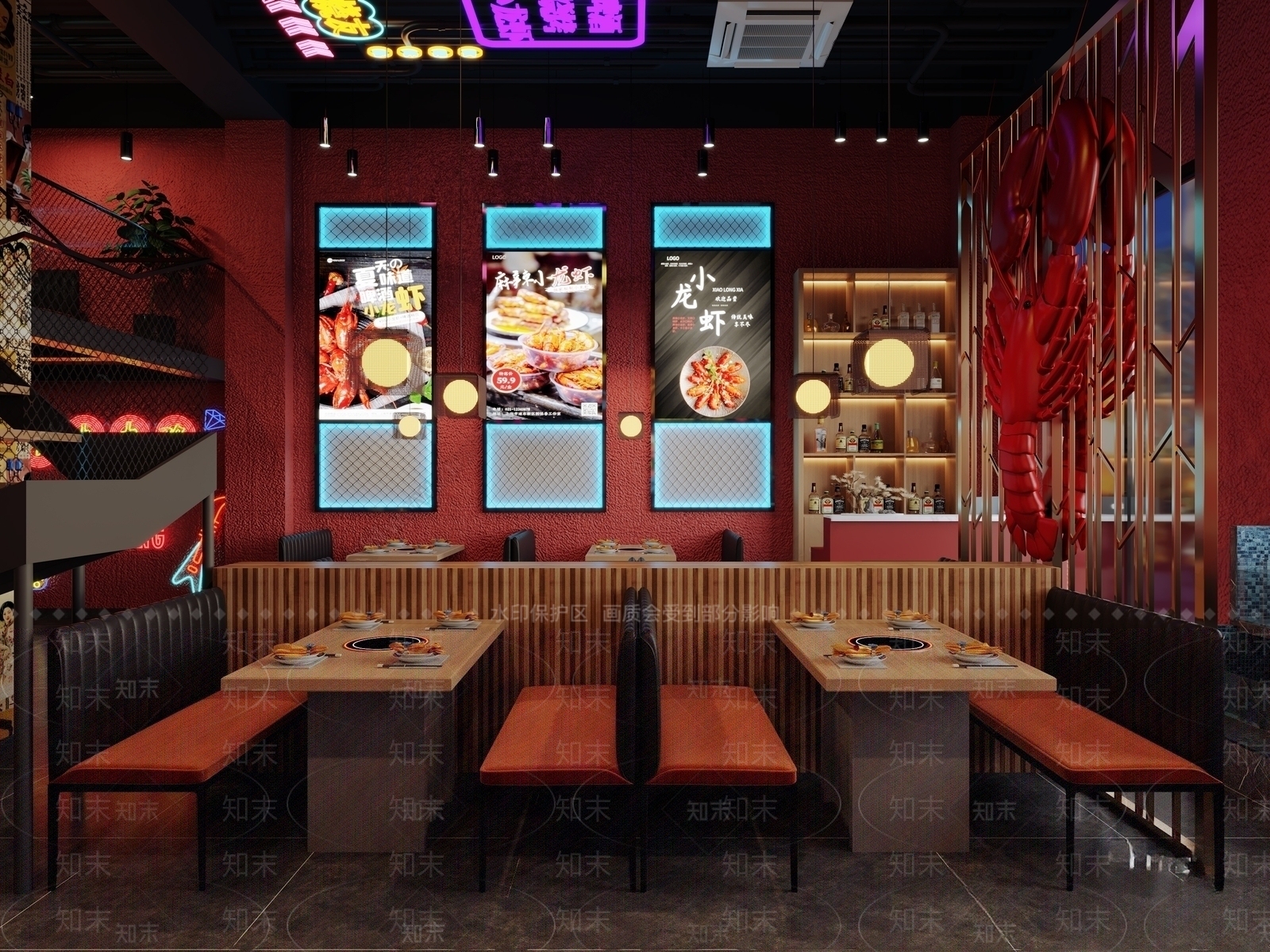 现代烧烤店SU模型下载【ID:1138880856】