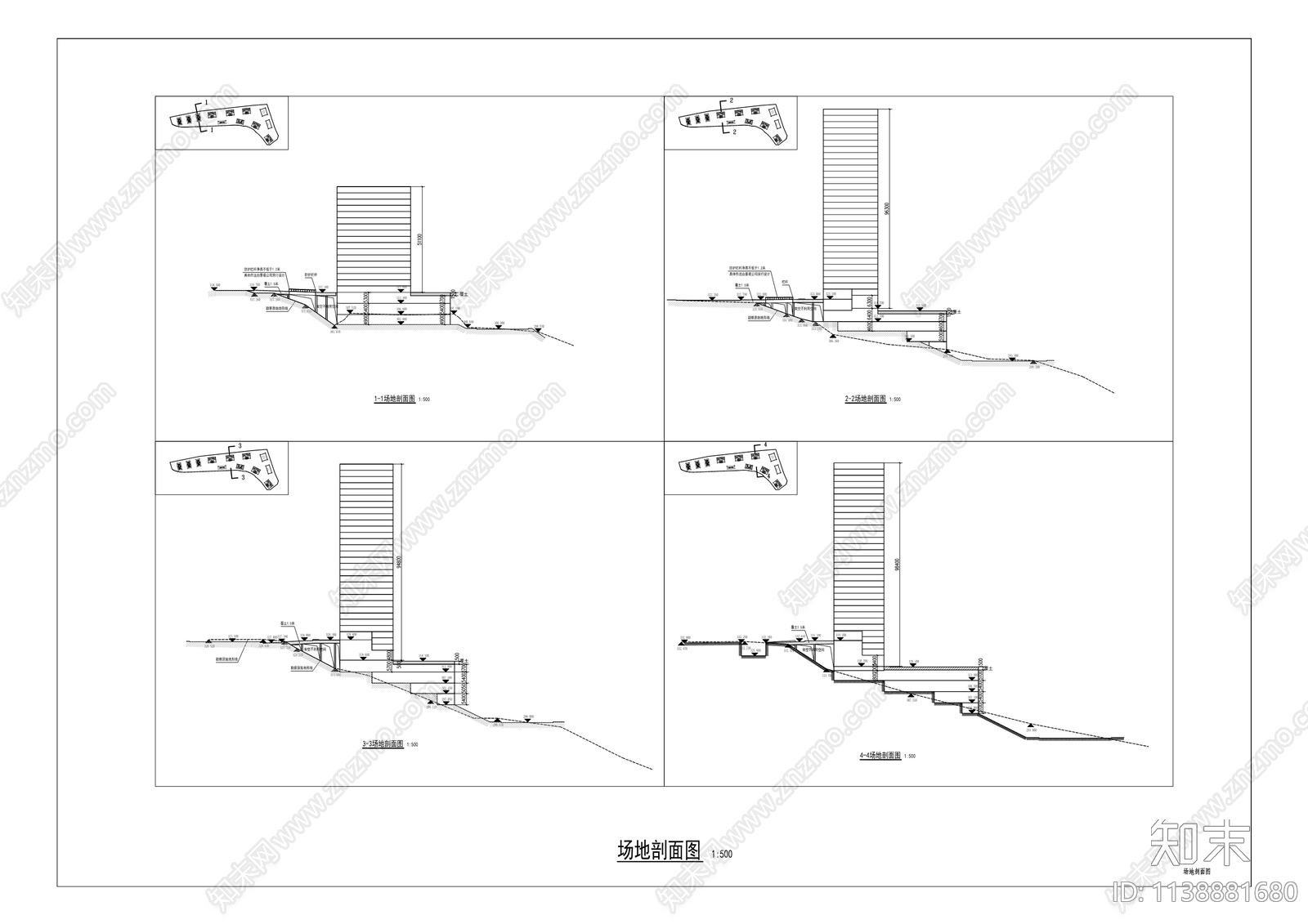 高铁主干道南侧边坡架空结构工程cad施工图下载【ID:1138881680】