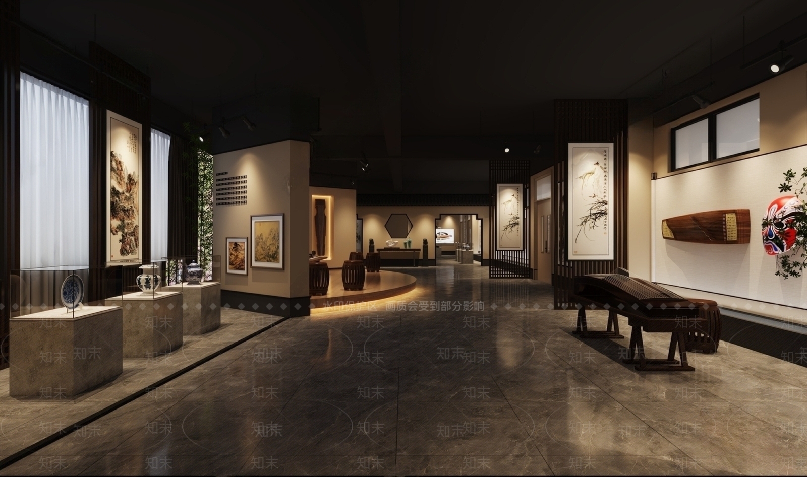 文化展厅SU模型精品下载_SketchUp模型_知末网