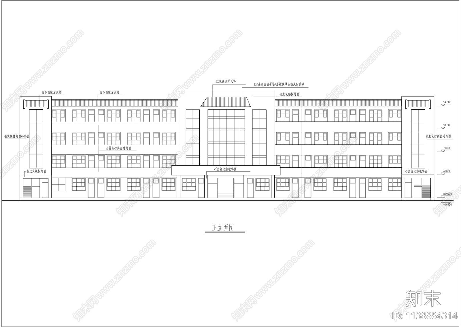 小学教学楼建筑cad施工图下载【ID:1138884314】