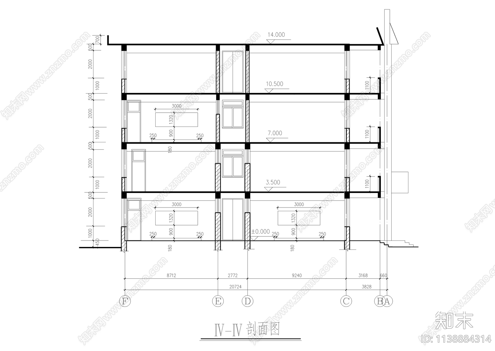 小学教学楼建筑cad施工图下载【ID:1138884314】