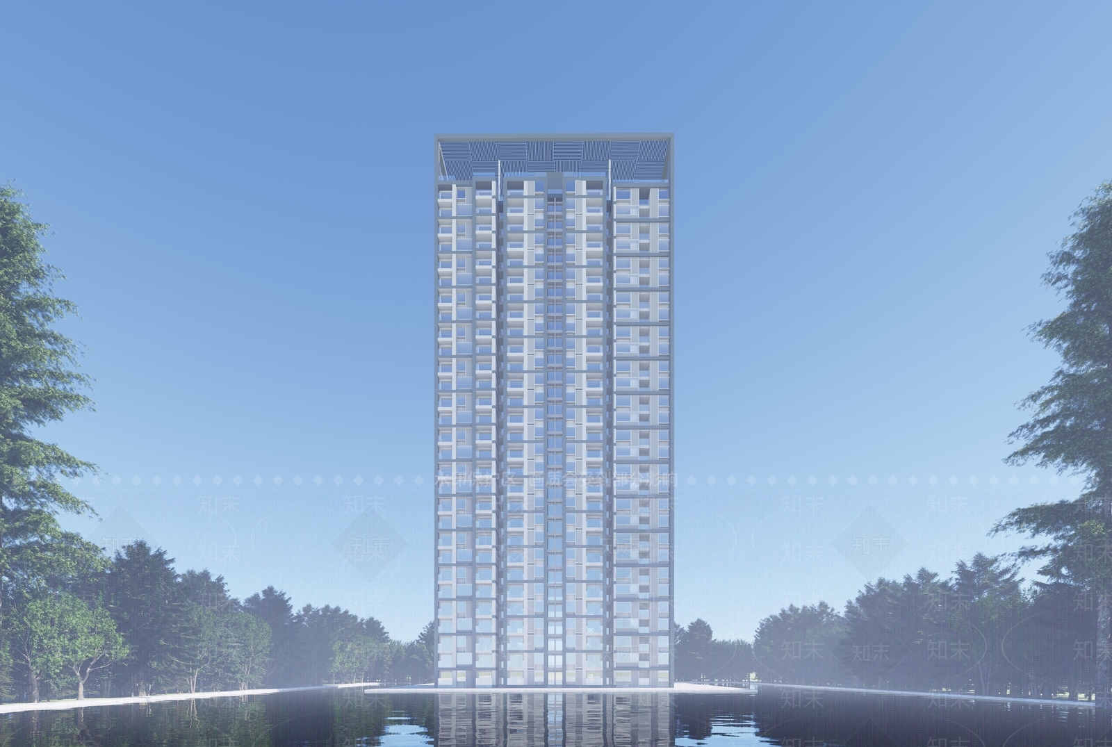 现代高层住宅SU模型下载【ID:1138885076】