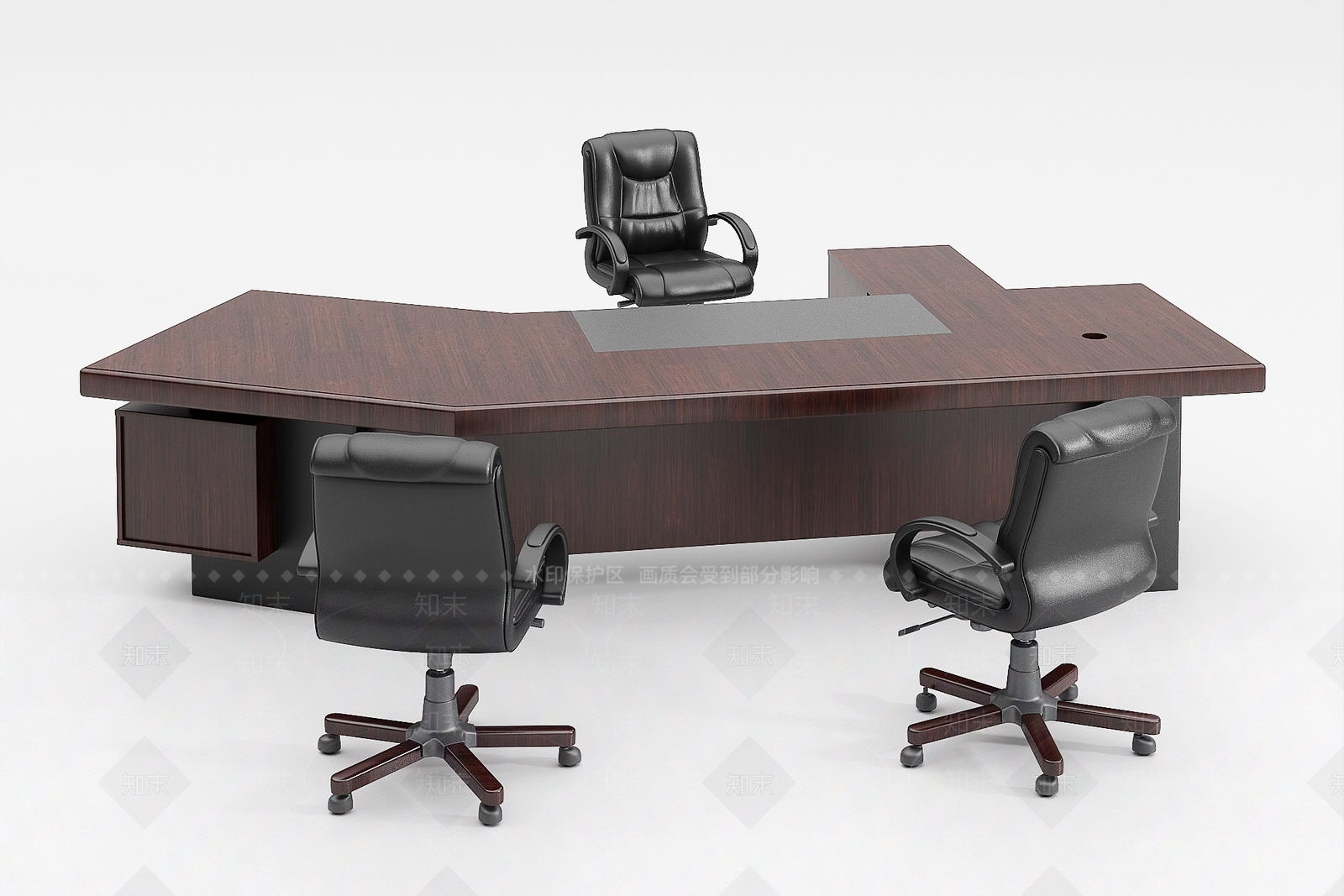 现代办公桌椅组合3D模型下载【ID:1138893325】
