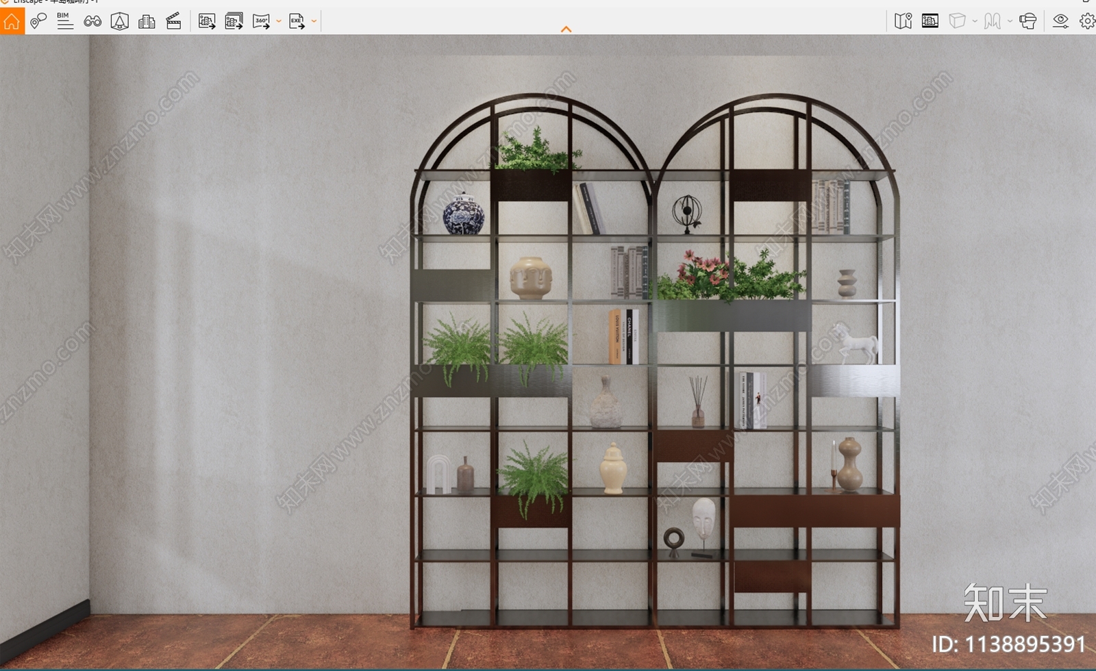 现代装饰架SU模型下载【ID:1138895391】