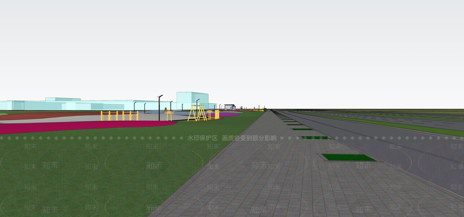 现代口袋公园SU模型下载【ID:1138898507】