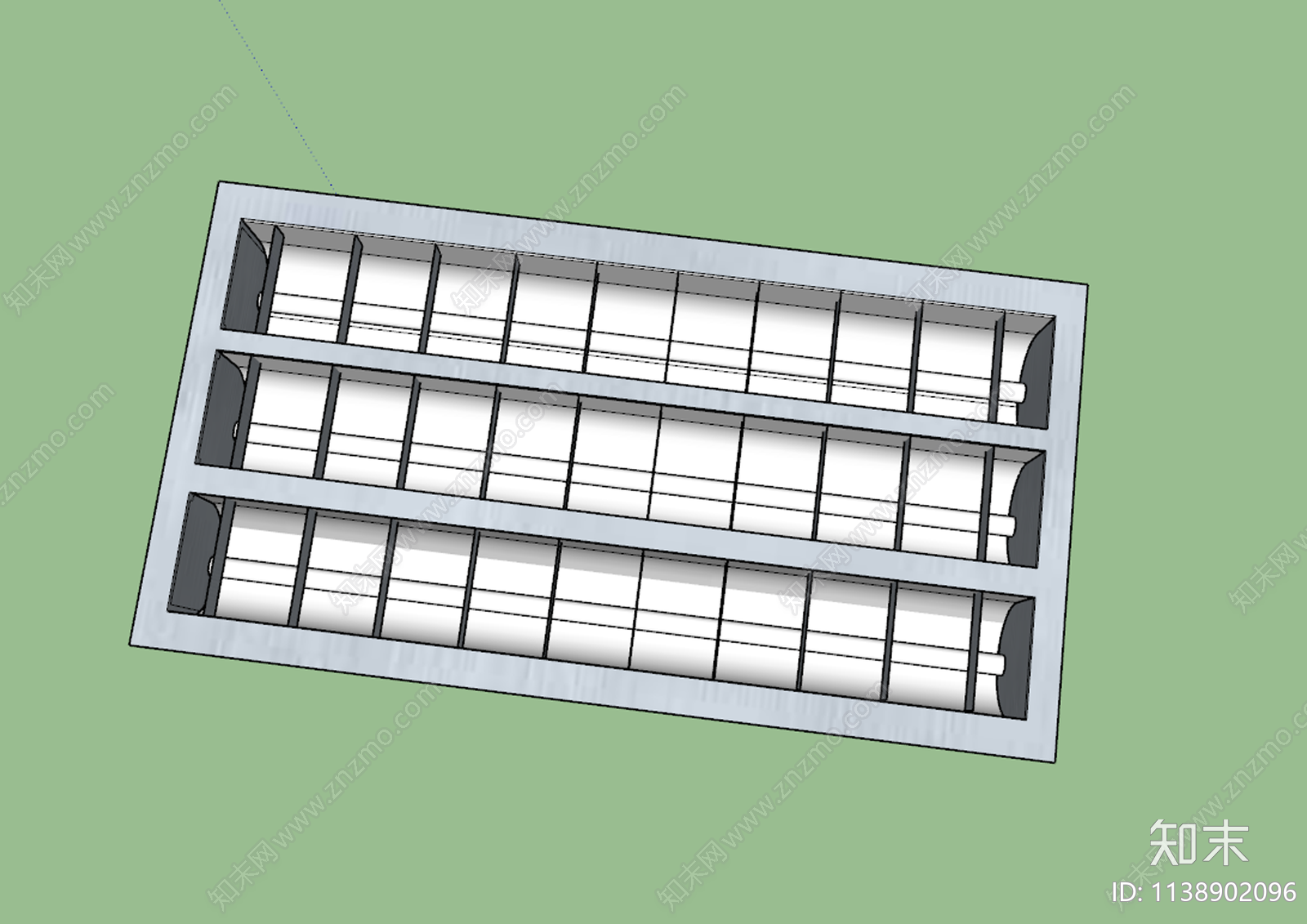 现代格栅灯饰SU模型下载【ID:1138902096】