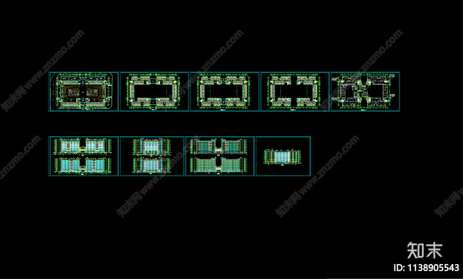 高校学生公寓建筑全套施工图下载【ID:1138905543】