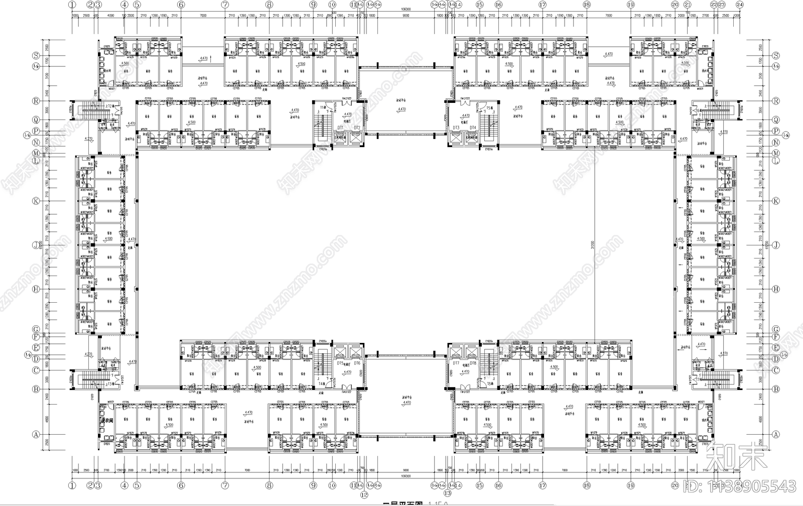 高校学生公寓建筑全套施工图下载【ID:1138905543】