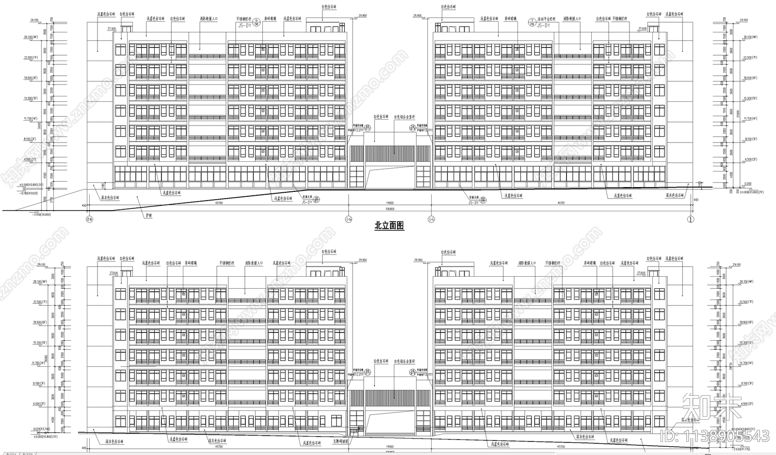 高校学生公寓建筑全套施工图下载【ID:1138905543】