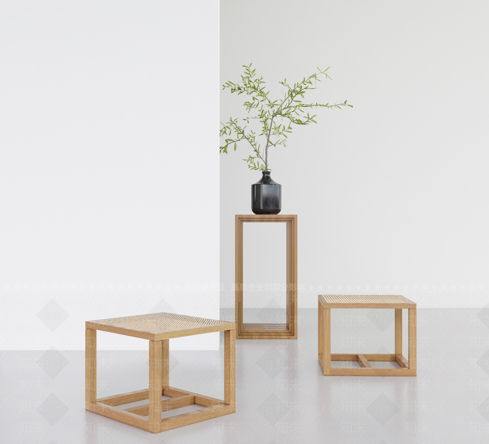 现代简约凳子3D模型下载【ID:1138907641】