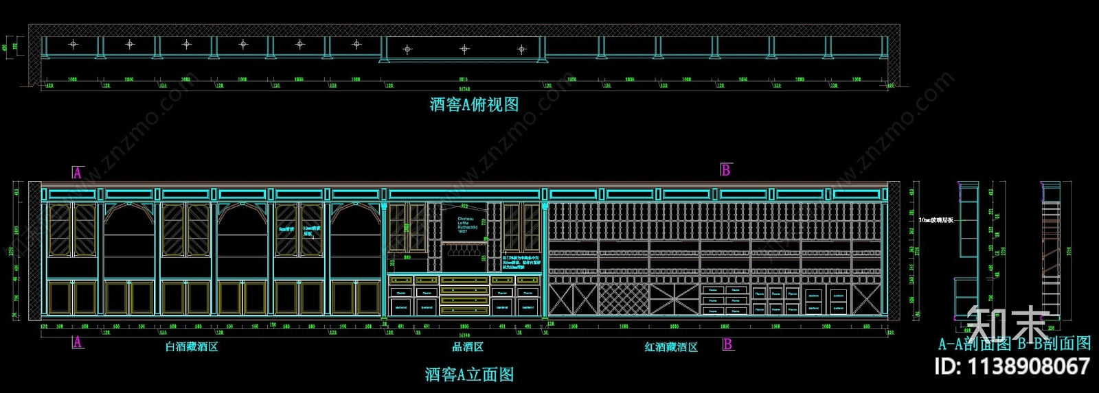 欧式别墅实木墙板cad施工图下载【ID:1138908067】