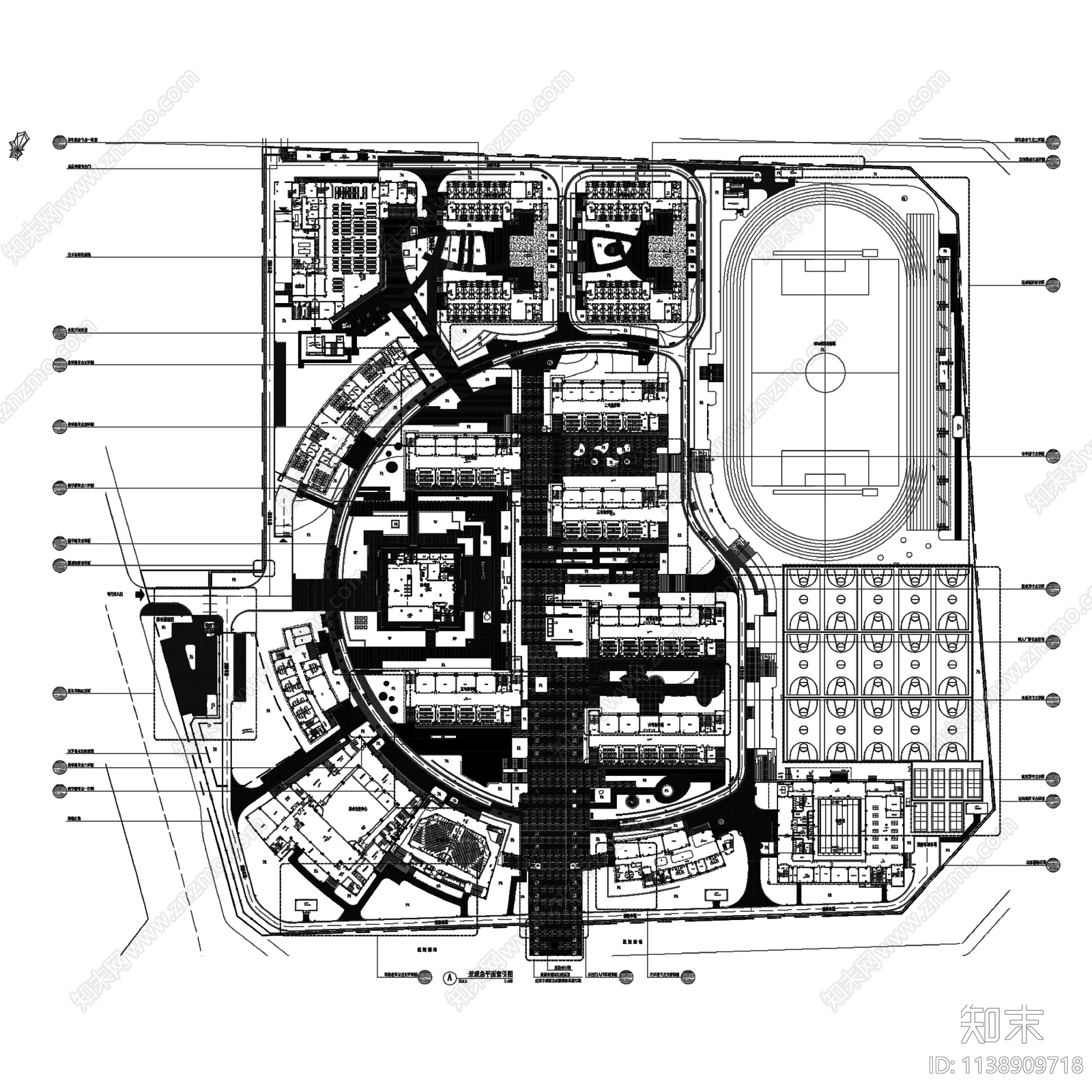 成都树德中学天府校区景观全套cad施工图下载【ID:1138909718】