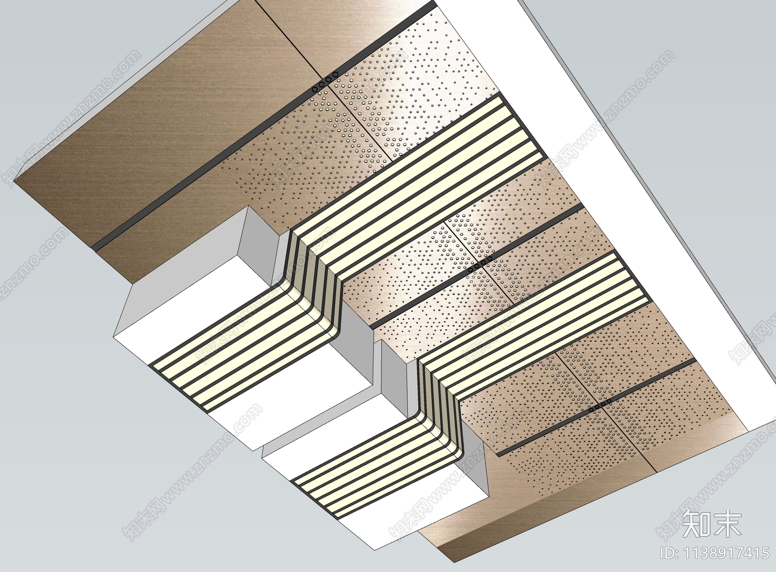 现代创意镂空板吊顶天花SU模型下载【ID:1138917415】