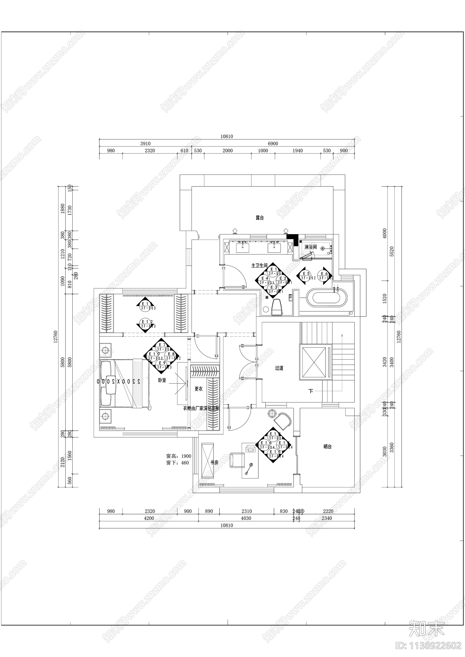 新中式三层别墅精装修cad施工图下载【ID:1138922602】