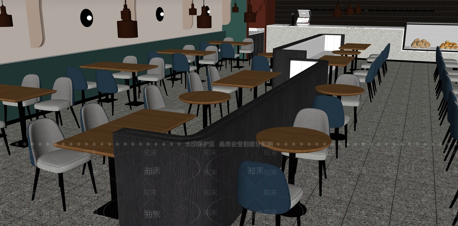 现代西餐厅SU模型下载【ID:1138924987】