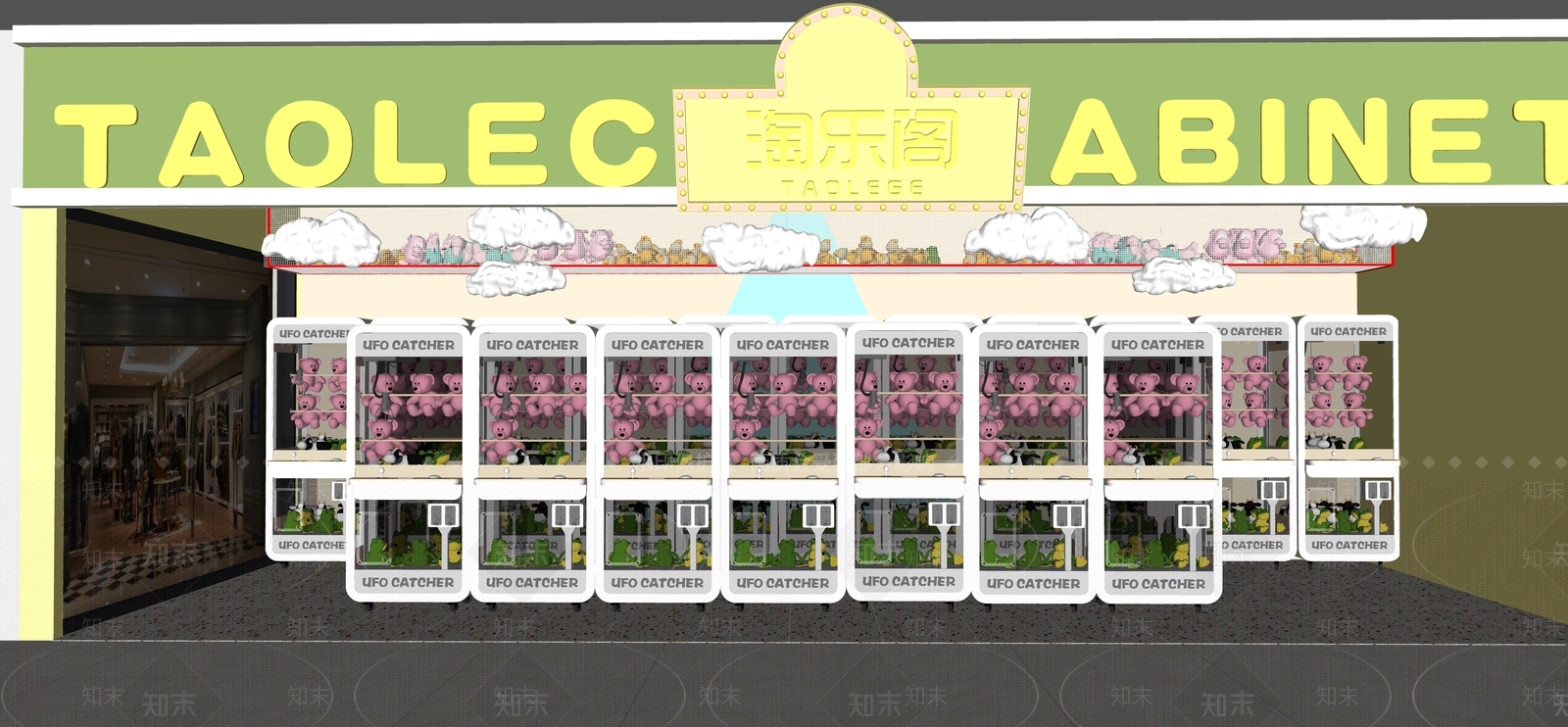 现代玩具礼品店娃娃机SU模型下载【ID:1138928647】