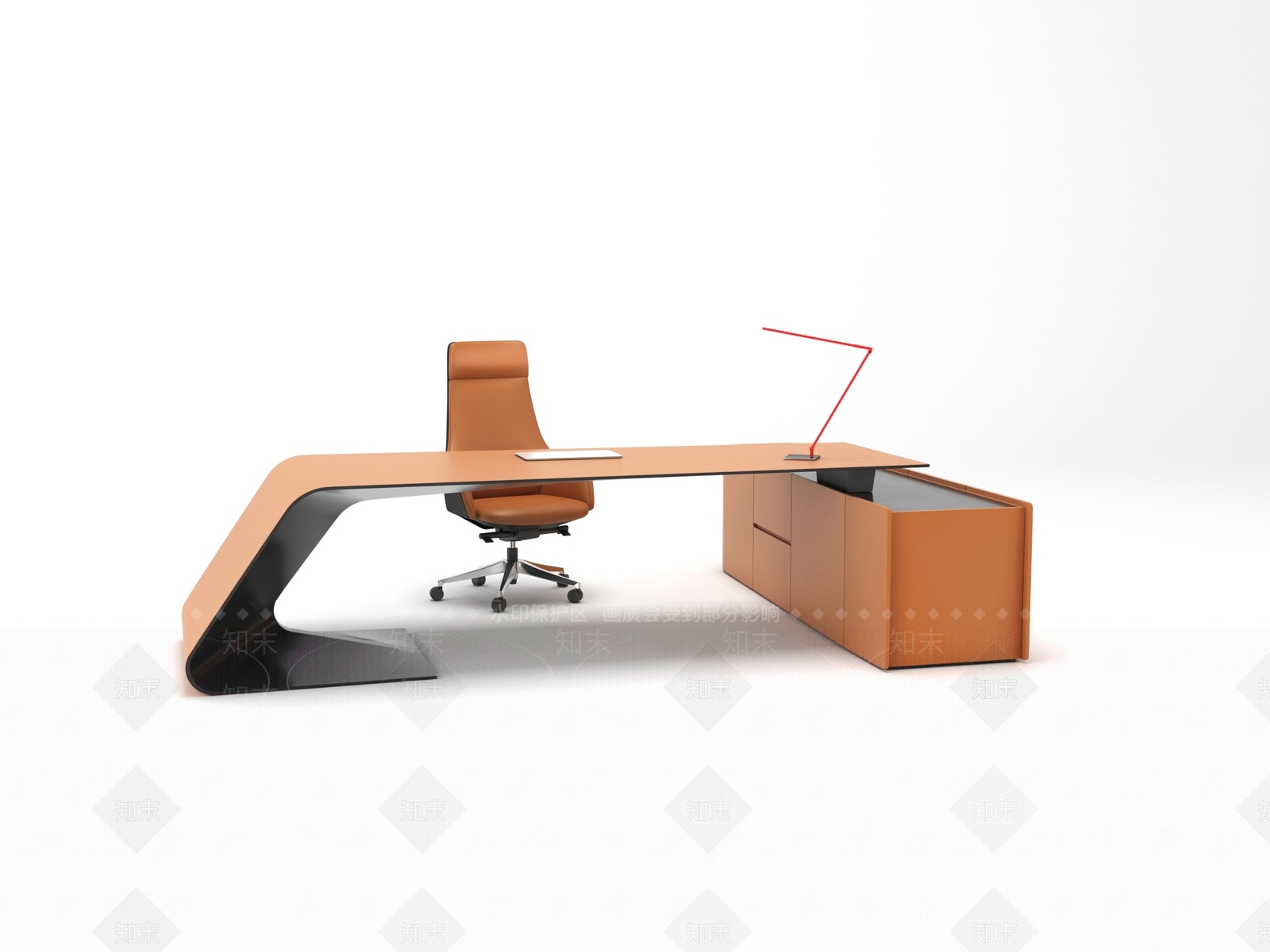 现代办公桌椅组合3D模型下载【ID:1138929342】