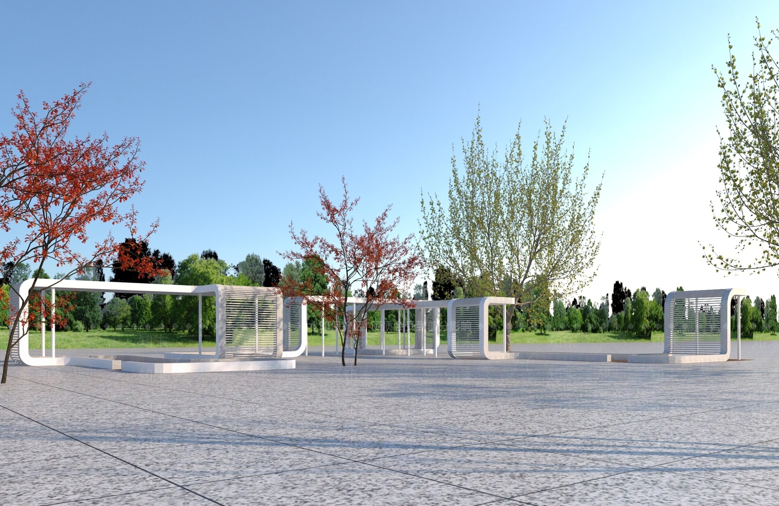 现代廊架3D模型下载【ID:1138929756】