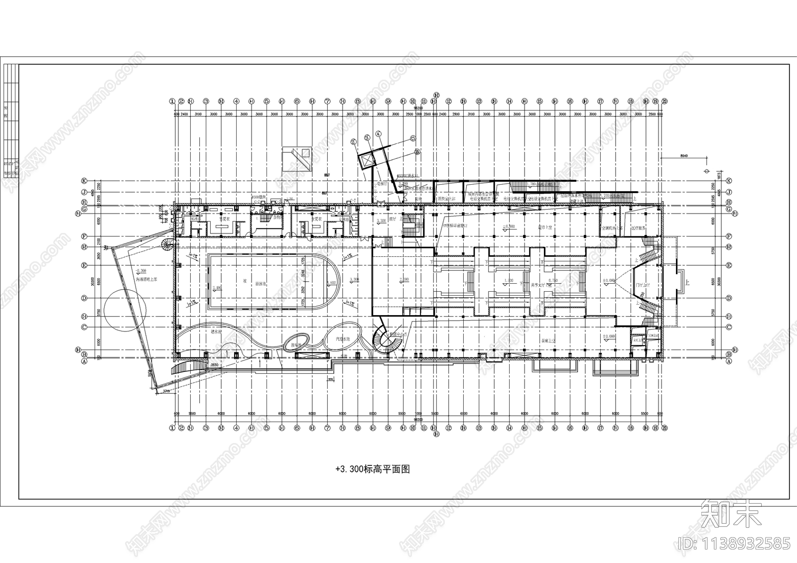 某体育馆建筑cad施工图下载【ID:1138932585】