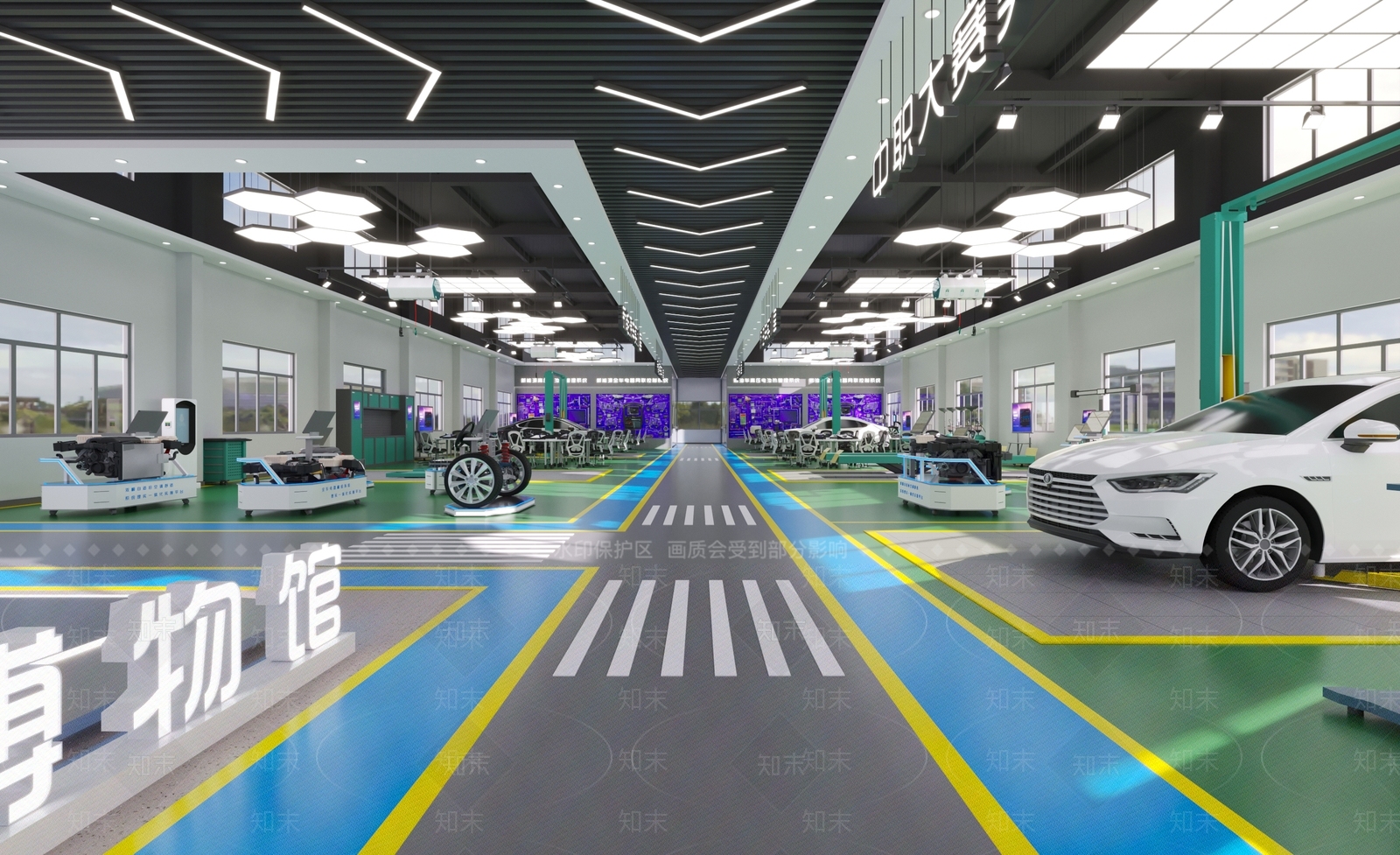 现代汽修店3D模型下载【ID:1138939791】