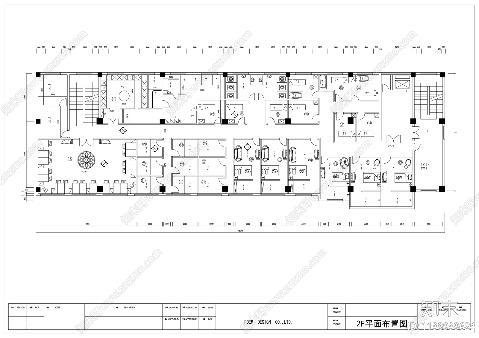 休闲会所装饰cad施工图下载【ID:1138939624】