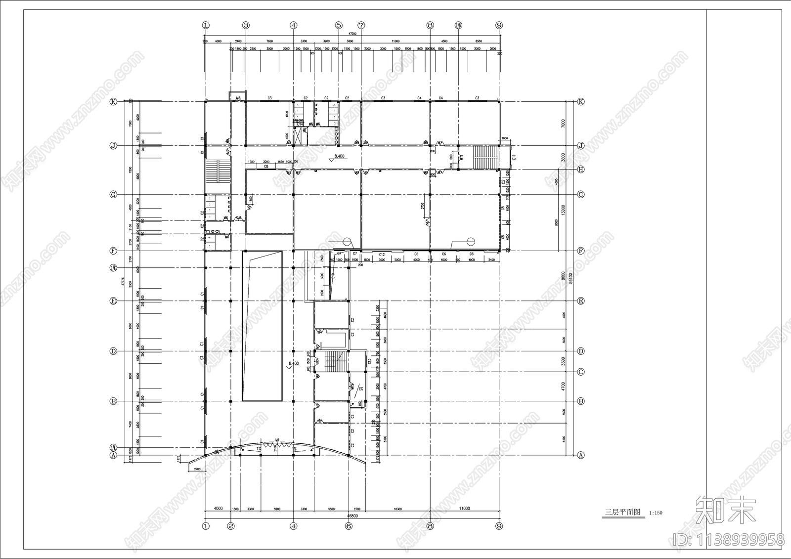 文化娱乐建筑cad施工图下载【ID:1138939958】