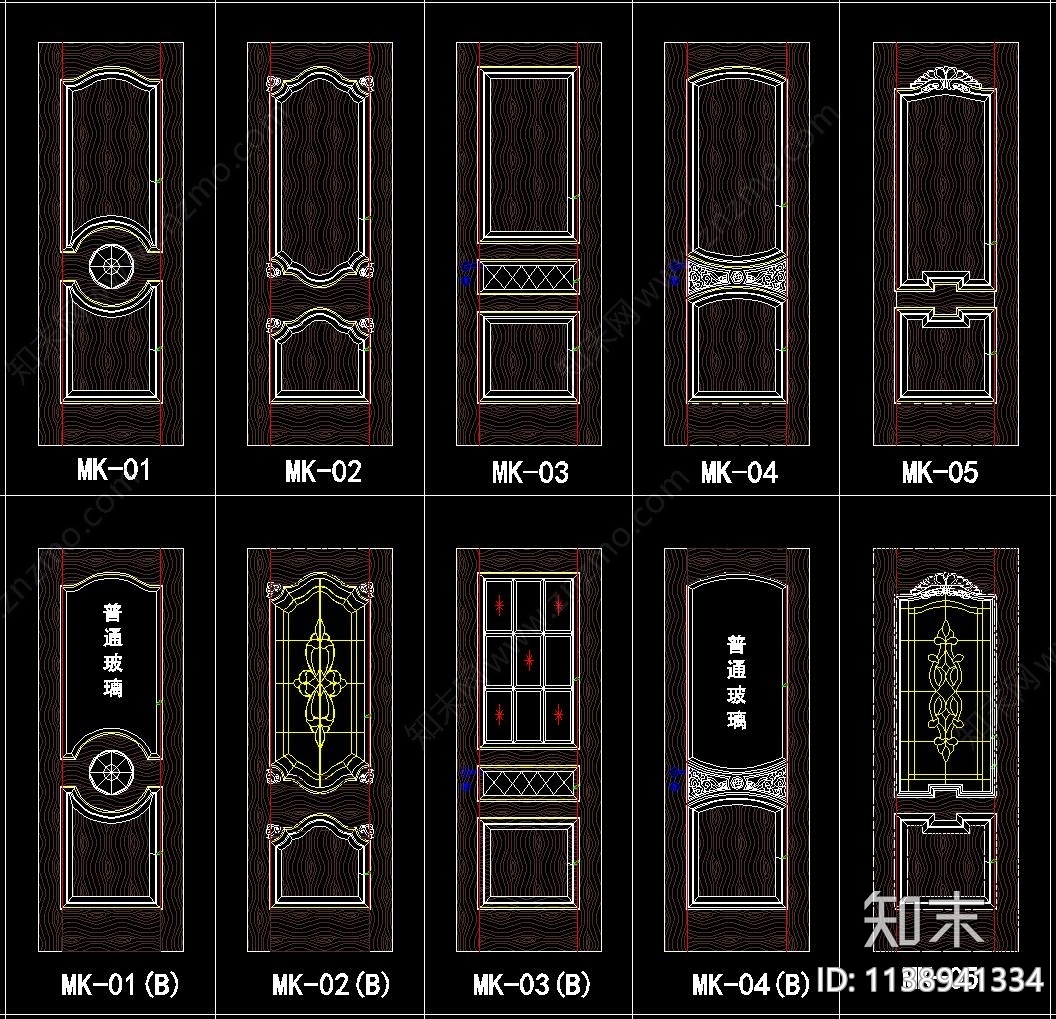 门及门套cad施工图下载【ID:1138941334】