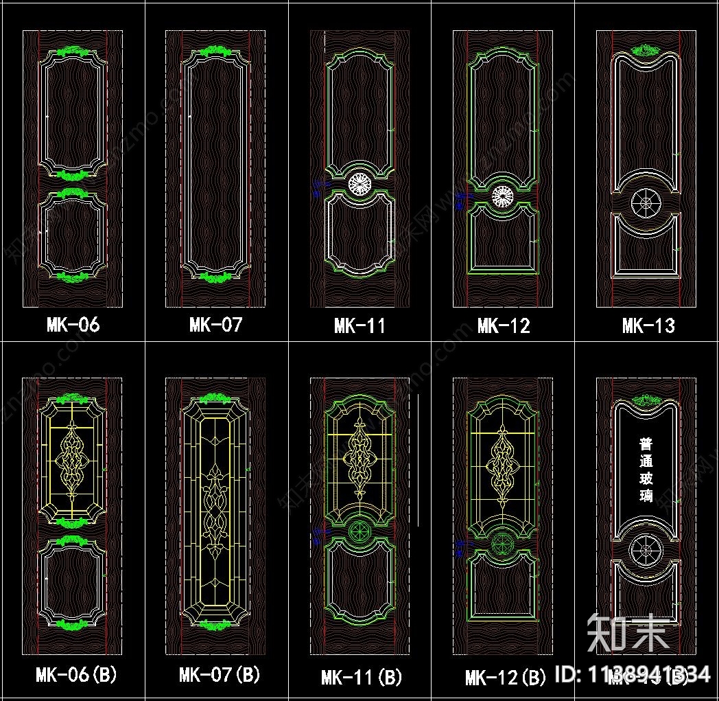 门及门套cad施工图下载【ID:1138941334】