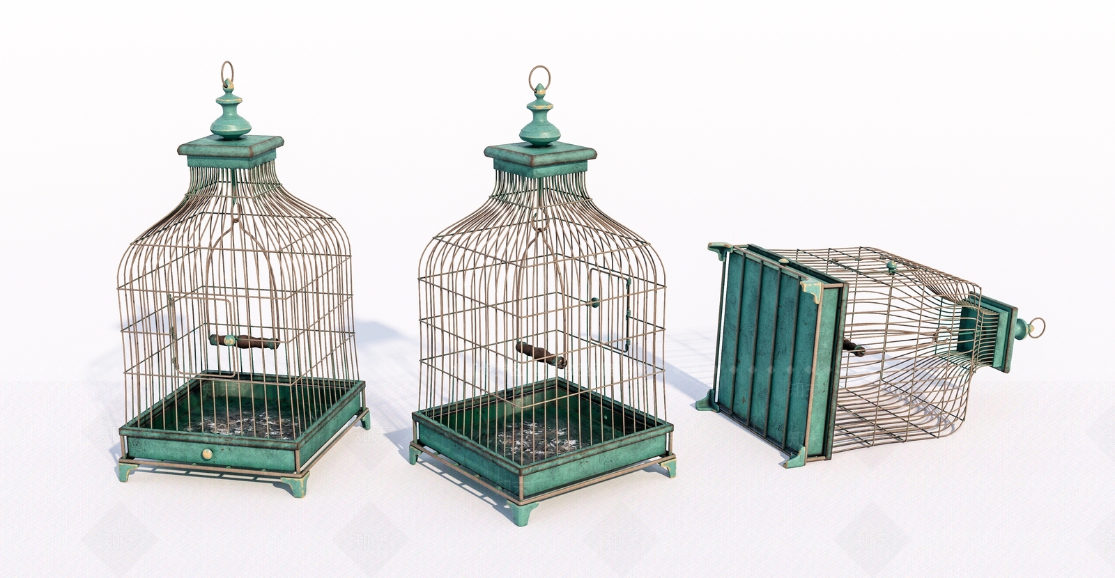现代老旧铁制鸟笼SU模型下载【ID:1138947409】