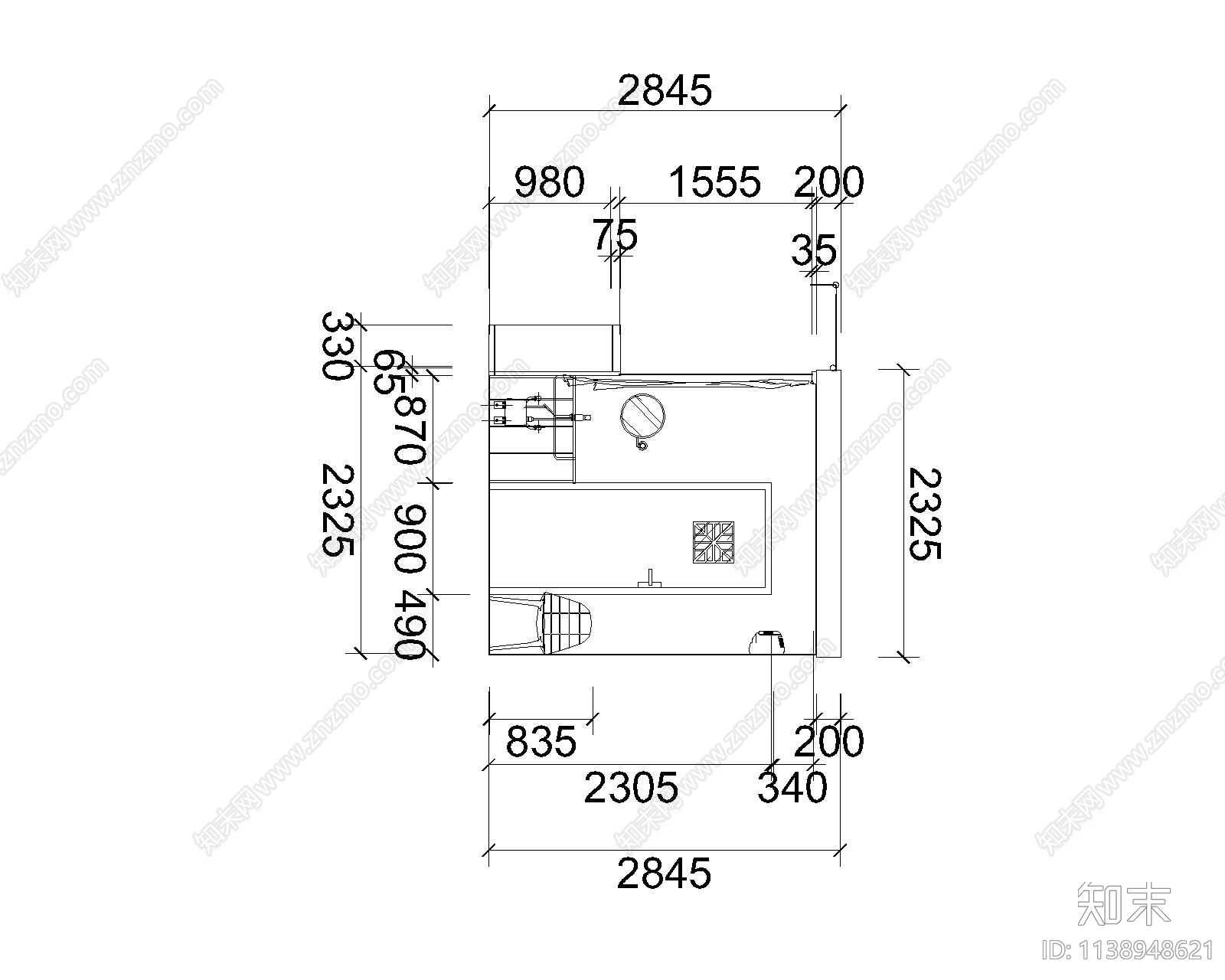 核酸小屋母婴室施工图下载【ID:1138948621】