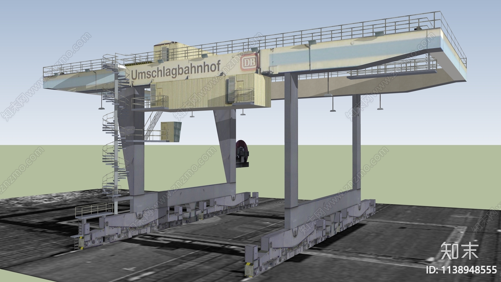 工业吊车吊塔SU模型下载【ID:1138948555】