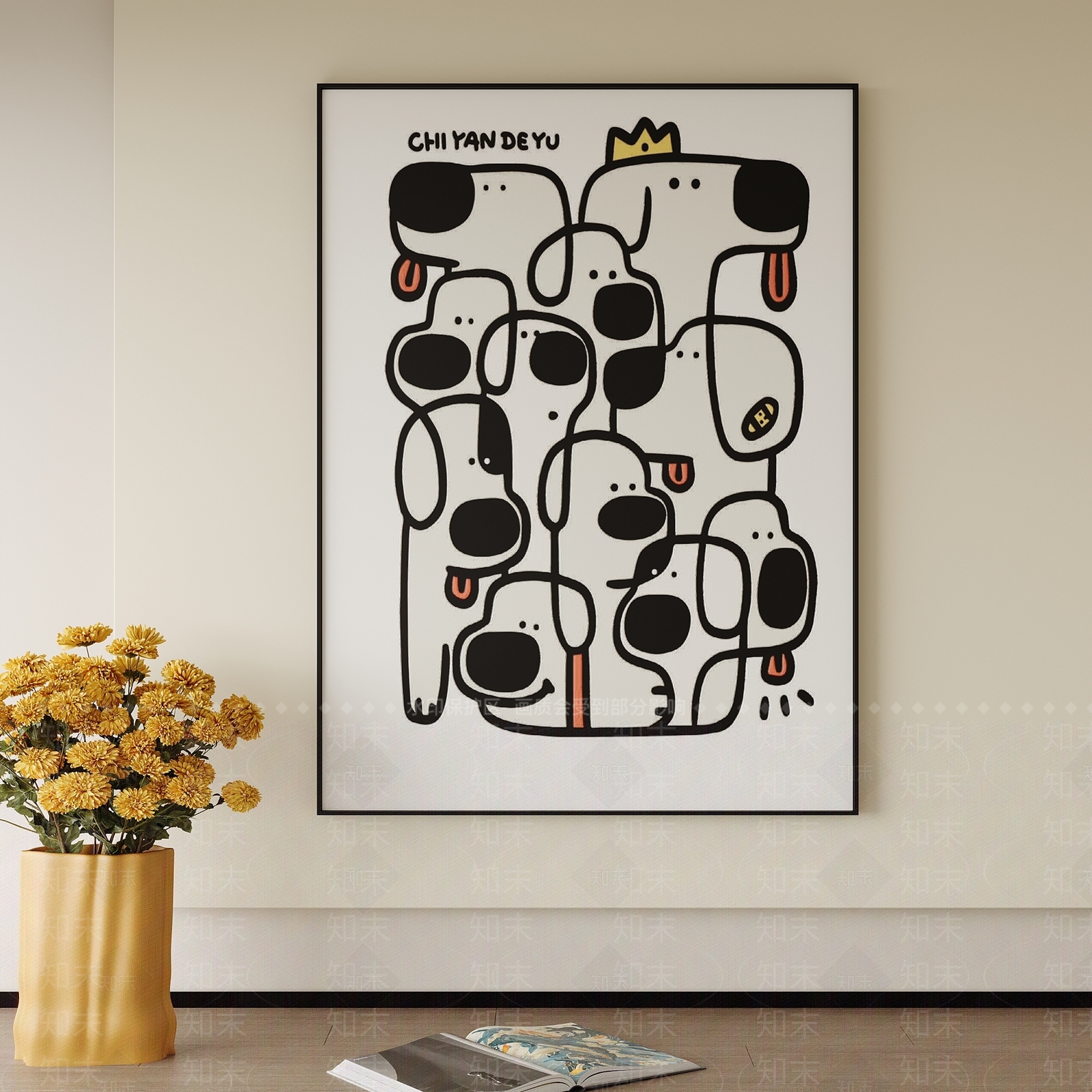 现代奶油风装饰画3D模型下载【ID:1138970404】