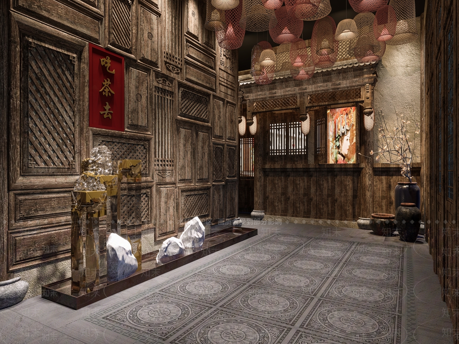 中式中餐厅3D模型下载【ID:1139176176】