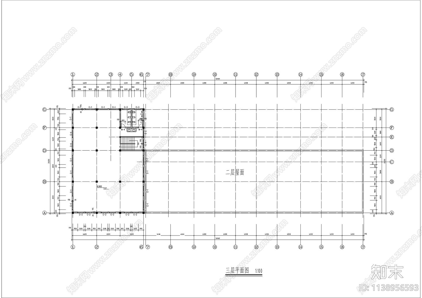 某沿街房建筑扩出图cad施工图下载【ID:1138956593】