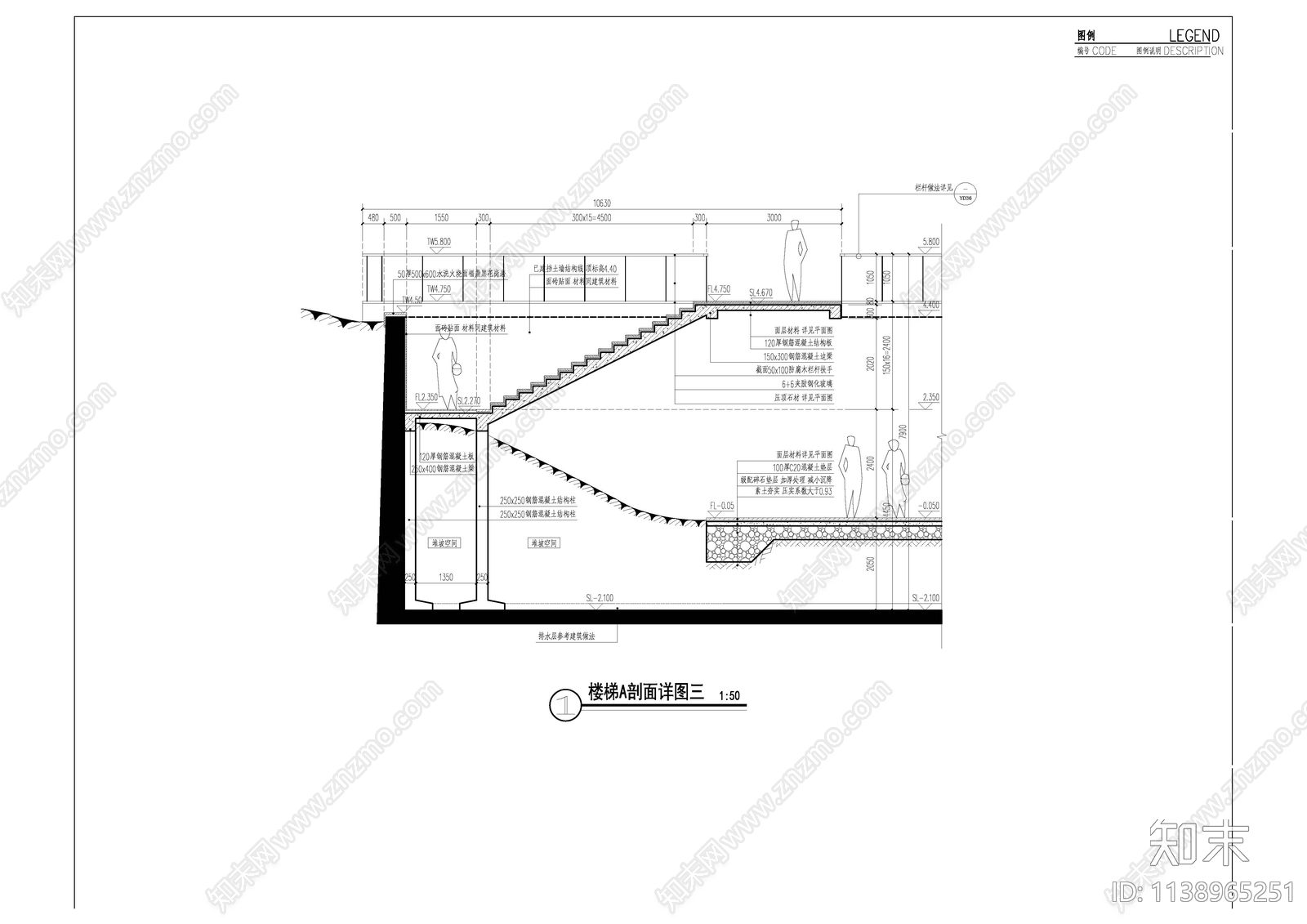 楼梯详图cad施工图下载【ID:1138965251】