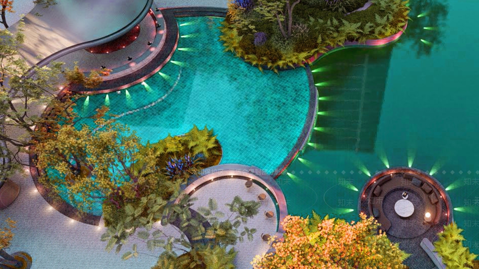 现代小区景观SU模型下载【ID:1138969963】