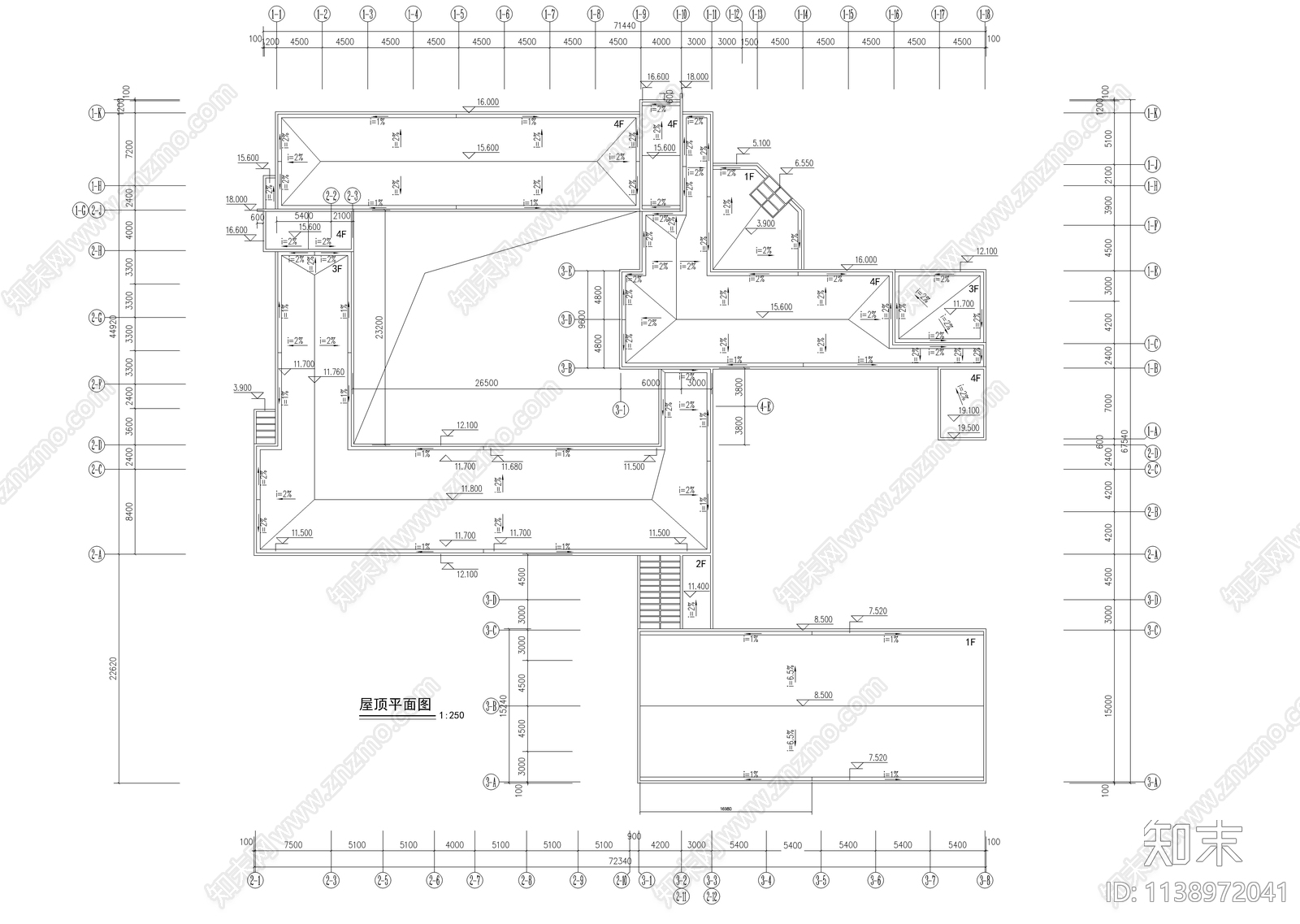 合院型小学教学楼建筑cad施工图下载【ID:1138972041】