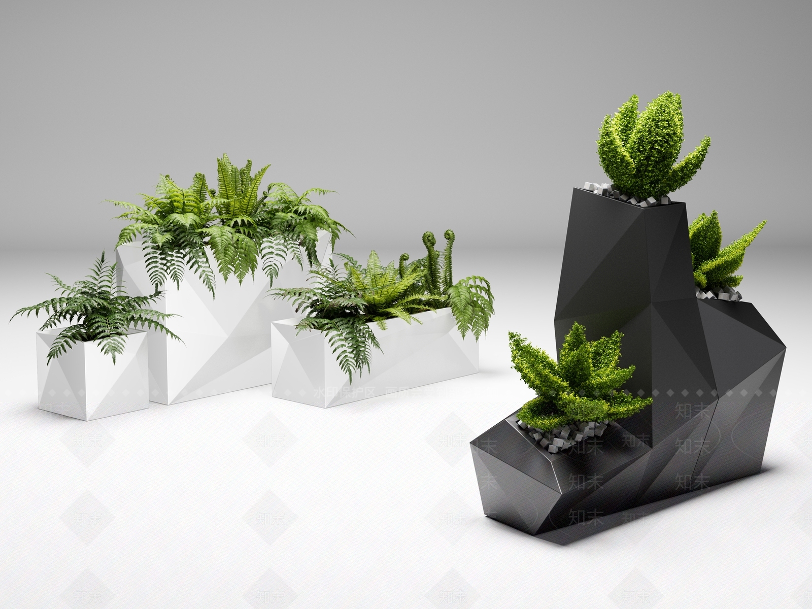 现代室外花槽3D模型下载【ID:1138979943】