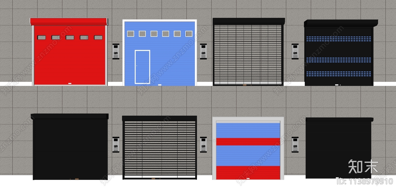现代卷帘门SU模型下载【ID:1138979910】