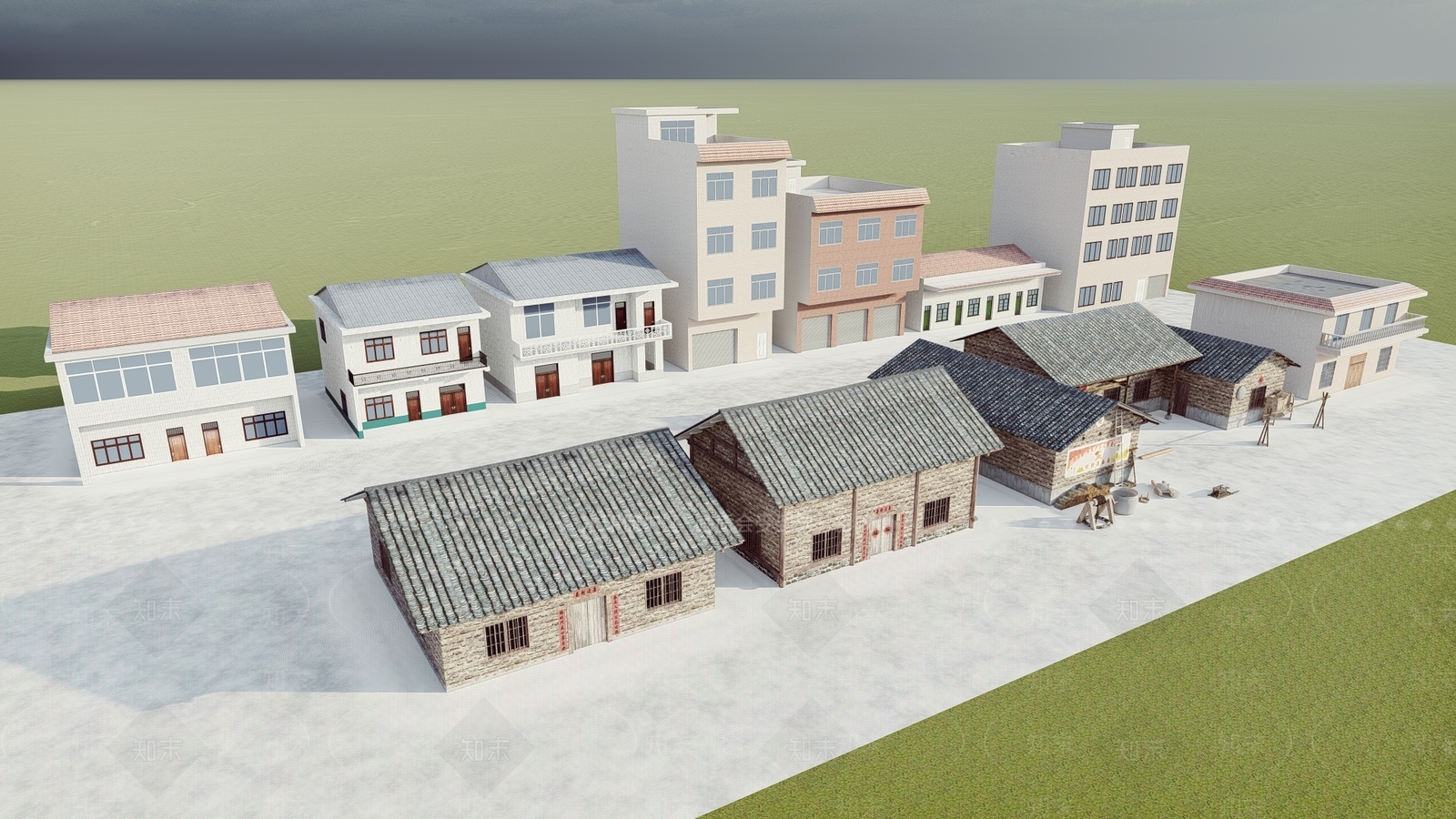 现代乡村民房SU模型下载【ID:1138980602】